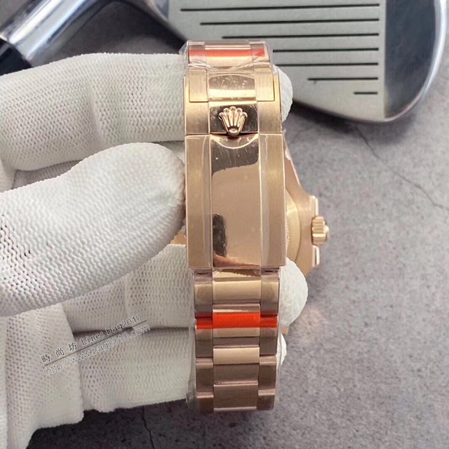 勞力士複刻手錶 Rolex男士腕表 全玫黑紅陶瓷圈 GMTMASTER格林尼治型環球腕表 126710BLRO-0001  gjs2188